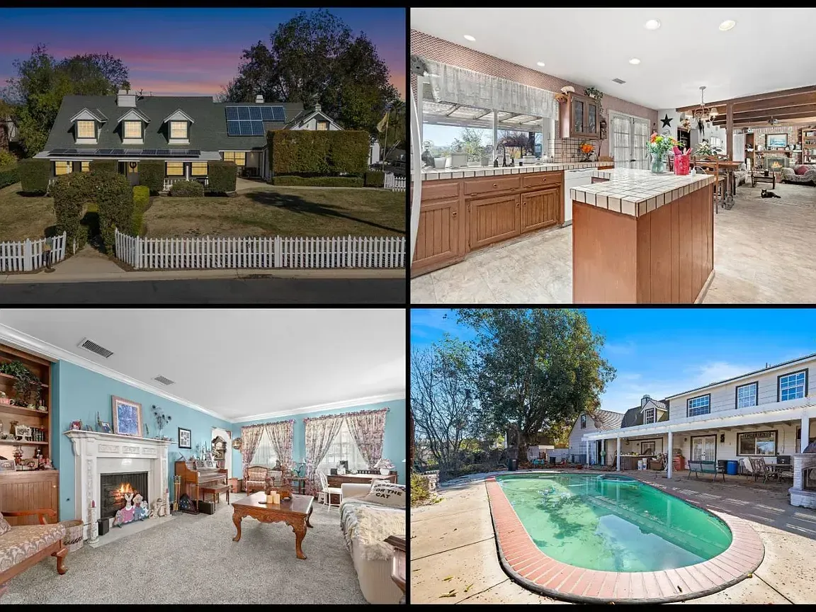 A swimming pool and covered patio, representative of a short-term or vacation rental property